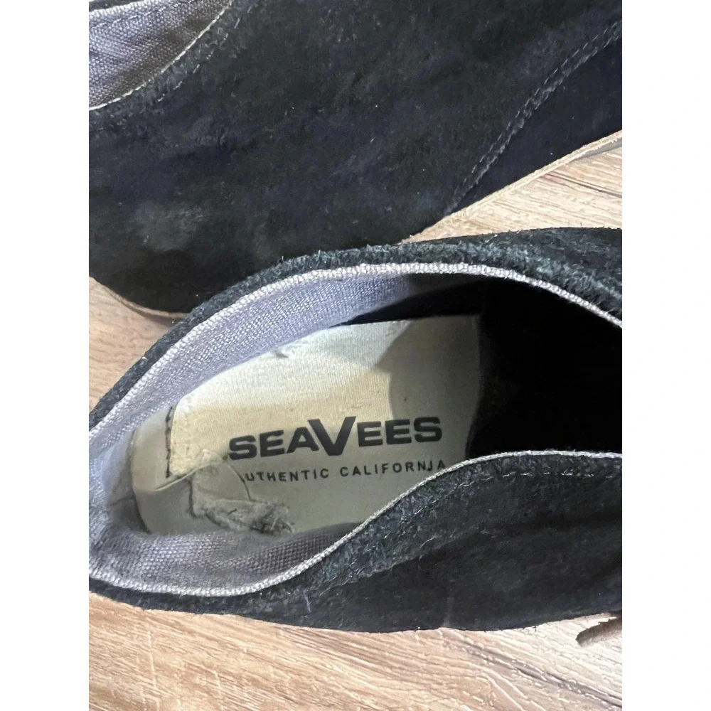 SeaVees Maslon Desert Boots Mens Size 8 Black Suede‎ Chukka Casual Lace Up Shoes